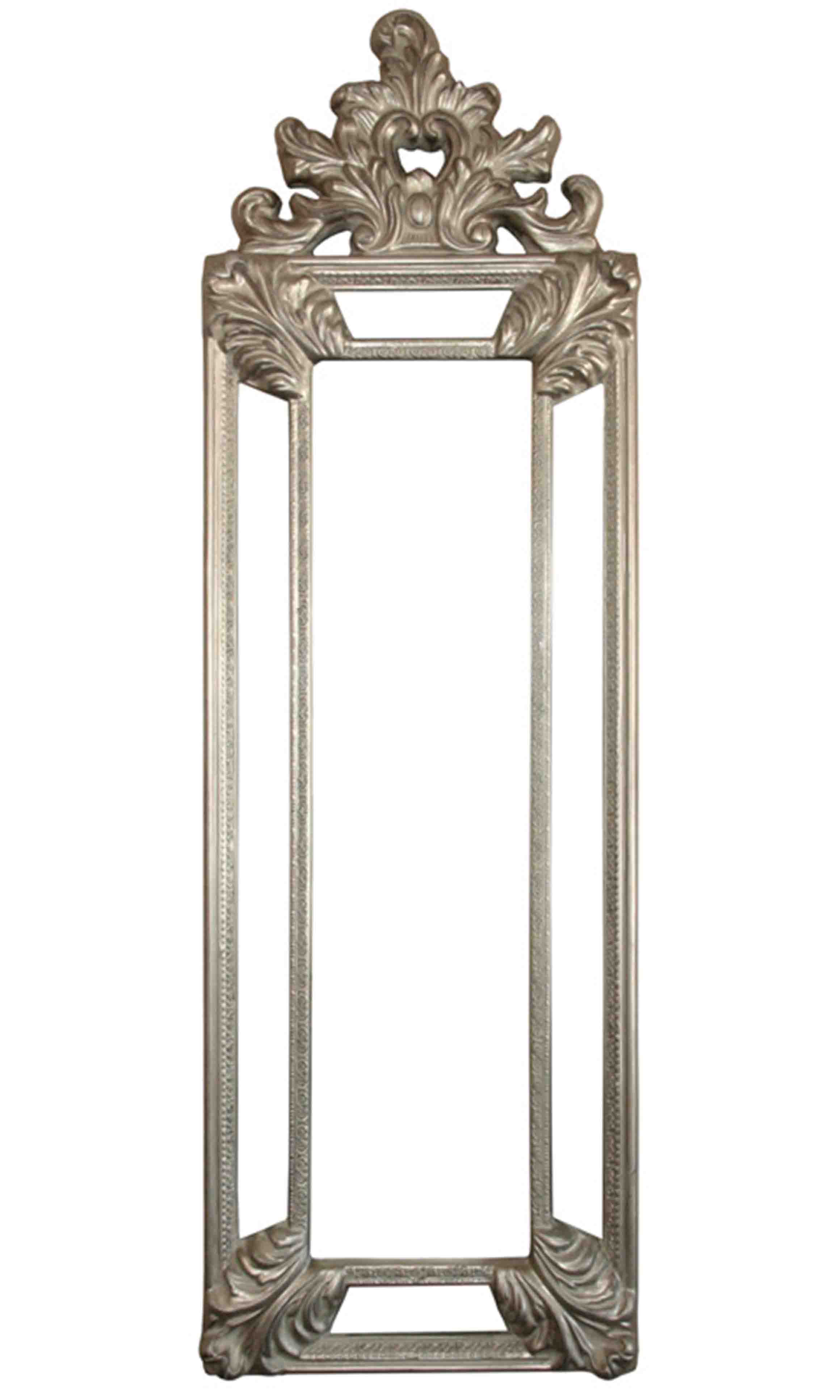 ZS043GS Wall décor art mirror silver classic ornate rectangular vertical large